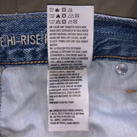 American Eagle Jean Shorts Womens 2 Vintage High-Rise Festival Button Fly Blue - Picture 8 of 9